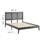 Modway Sirocco Rattan and Wood Full Platform Bed