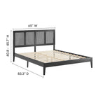 Modway Sirocco Rattan and Wood Queen Platform Bed