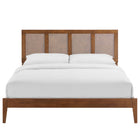 Modway Sirocco Rattan and Wood Queen Platform Bed