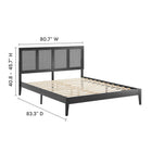 Modway Sirocco Rattan and Wood King Platform Bed