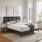 Modway Sirocco Rattan and Wood King Platform Bed