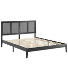 Modway Sirocco Rattan and Wood King Platform Bed