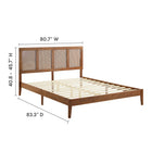 Modway Sirocco Rattan and Wood King Platform Bed