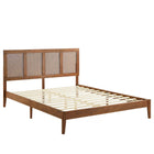 Modway Sirocco Rattan and Wood King Platform Bed
