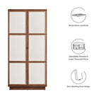 Modway Capri 70" Tall Wood Grain Storage Cabinet
