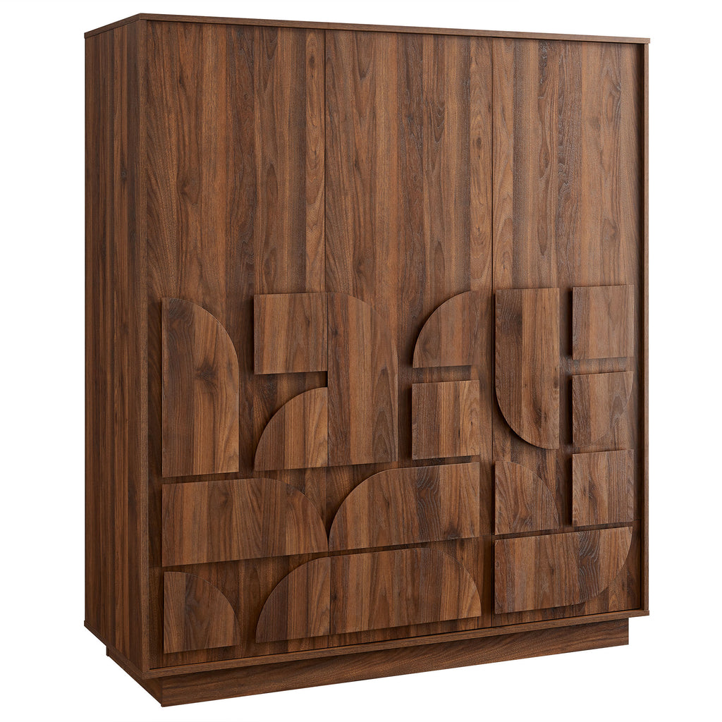 Modway Bulwark 3-Door Wardrobe Closet  
