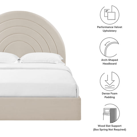 Modway Solana Arched Performance Velvet Queen Platform Bed  