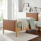 Modway Maven Twin Size Vegan Leather Upholstered Platform Bed