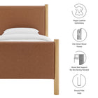 Modway Maven Twin Size Vegan Leather Upholstered Platform Bed