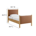 Modway Maven Twin Size Vegan Leather Upholstered Platform Bed