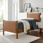 Modway Maven Twin Size Vegan Leather Upholstered Platform Bed