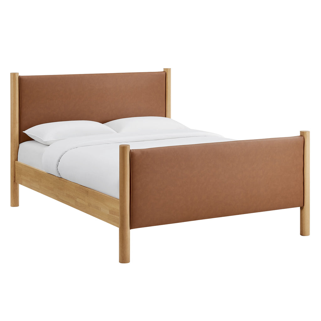 Modway Maven Full Size Vegan Leather Upholstered Platform Bed  
