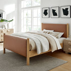 Modway Maven Queen Size Vegan Leather Upholstered Platform Bed