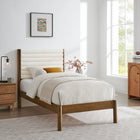Modway Olea Channel Tufted Boucle Solid Wood Twin Platform Bed