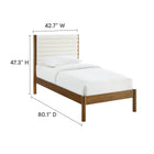 Modway Olea Channel Tufted Boucle Solid Wood Twin Platform Bed