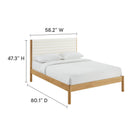 Modway Olea Channel Tufted Boucle Solid Wood Full Platform Bed