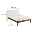 Modway Olea Channel Tufted Boucle Solid Wood Full Platform Bed