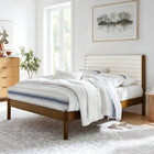 Modway Olea Channel Tufted Boucle Solid Wood Queen Platform Bed
