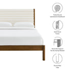 Modway Olea Channel Tufted Boucle Solid Wood Queen Platform Bed