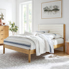 Modway Olea Channel Tufted Boucle Solid Wood King Platform Bed