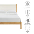 Modway Olea Channel Tufted Boucle Solid Wood King Platform Bed