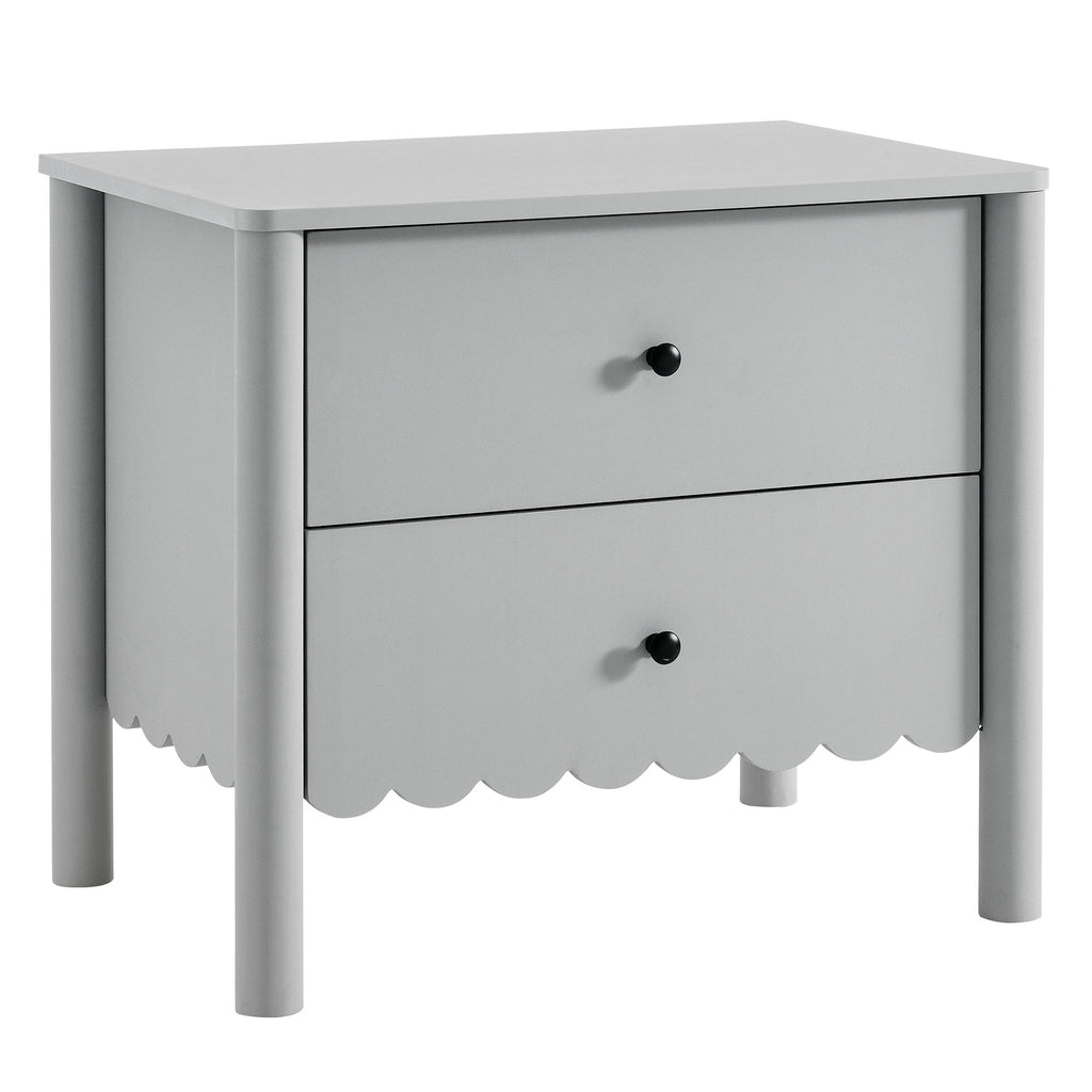 Modway Emmeline Scalloped 2-Drawer Nightstand  