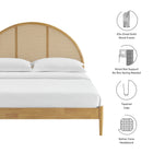 Modway Odette Queen Arched Rattan Cane Platform Bed