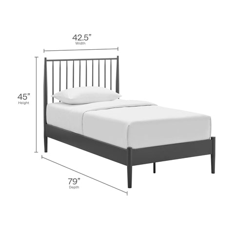 Modway Adair Spindle Metal Twin Platform Bed  