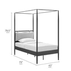 Modway Marlowe 4-Poster Canopy Metal Twin Platform Bed