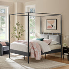 Modway Marlowe 4-Poster Canopy Metal Full Platform Bed