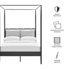 Modway Marlowe 4-Poster Canopy Metal Full Platform Bed
