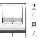 Modway Marlowe 4-Poster Canopy Metal Queen Platform Bed