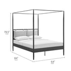 Modway Marlowe 4-Poster Canopy Metal Queen Platform Bed