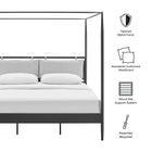 Modway Marlowe 4-Poster Canopy Metal King Platform Bed