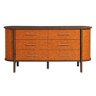 Modway Coralie Curved 6-Drawer Vegan Leather Oval Dresser