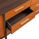 Modway Coralie Curved 6-Drawer Vegan Leather Oval Dresser