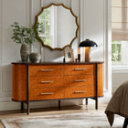 Modway Coralie Curved 6-Drawer Vegan Leather Oval Dresser