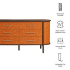 Modway Coralie Curved 6-Drawer Vegan Leather Oval Dresser