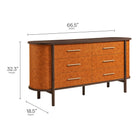 Modway Coralie Curved 6-Drawer Vegan Leather Oval Dresser