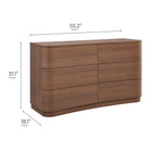 Modway Mirae 6-Drawer Curved Dresser
