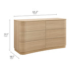 Modway Mirae 6-Drawer Curved Dresser