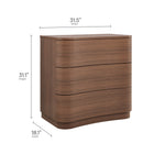 Modway Mirae 3-Drawer Curved Compact Dresser