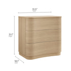Modway Mirae 3-Drawer Curved Compact Dresser