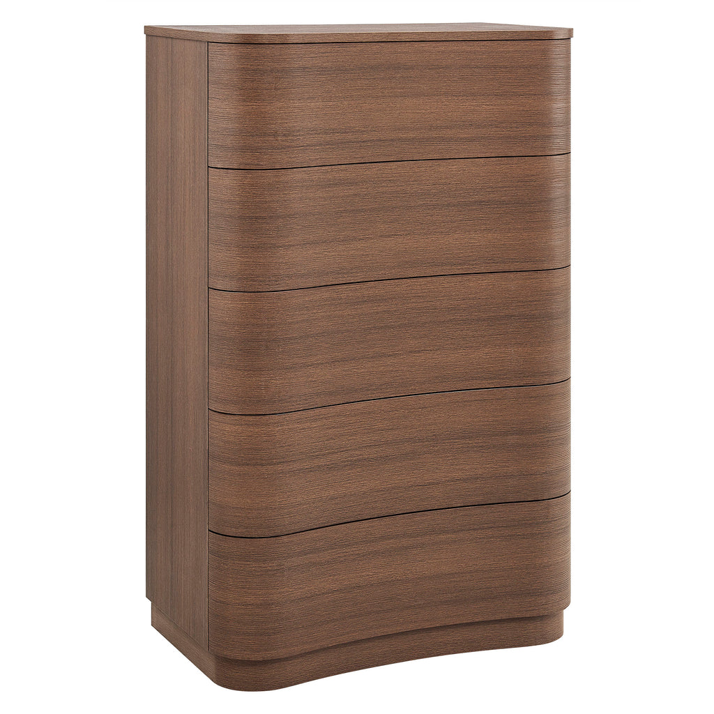 Modway Mirae 5-Drawer Curved Dresser Chest of Drawers  