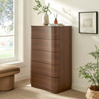 Modway Mirae 5-Drawer Curved Dresser Chest of Drawers
