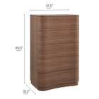 Modway Mirae 5-Drawer Curved Dresser Chest of Drawers