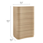 Modway Mirae 5-Drawer Curved Dresser Chest of Drawers
