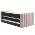 Modway Veyla Channel Tufted Performance Velvet Twin Daybed With Trundle