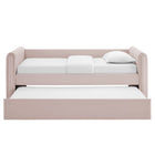 Modway Veyla Channel Tufted Performance Velvet Twin Daybed With Trundle
