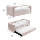 Modway Veyla Channel Tufted Performance Velvet Twin Daybed With Trundle